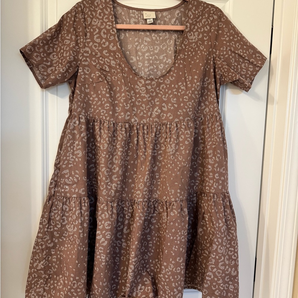 Brown Leopard Print Women's Top